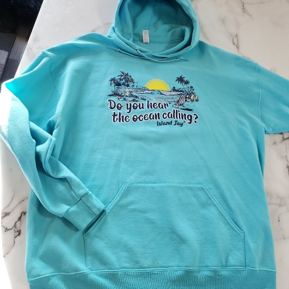Do you hear the ocean calling? ISLAND JAY Pullover Hoodie size XL